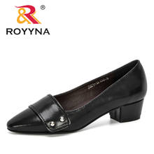 ROYYNA-mocasines de microfibra para mujer, zapatos de tacón bajo informales puntiagudos, con hebilla de trabajo, para oficina, 2020 2024 - compra barato