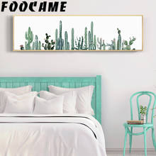 Cabecera de Cactus de planta verde Pastoral, arte de pared, lienzo impreso, póster, pintura enorme, decoración minimalista nórdica, imagen para sala de estar 2024 - compra barato