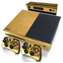 Adesivo de pele brilhante ouro para xbox um controlador console + kinect decalque vinil 2024 - compre barato