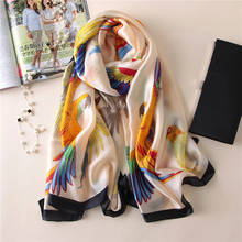 Новый дизайнерский женский шарф весна лето женские шелковые шарфы шали пашмины дамские пляжные покрывала большого размера с принтом Dtoles бандана 2024 - купить недорого