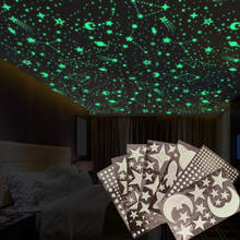 3D Bubble Luminous Stars Moon Dots Wall Sticker for Kids Room Bedroom Home Decoration Glow In The Dark DIY Stickers 2024 - compre barato