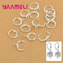 20PCS Round Earwires Hoop Earrings Making Components 925 Sterling Silver Jewelry Findings Accessories Parts Connector 2024 - compra barato