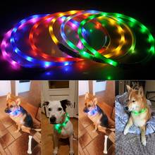 Pet Dogs Cats Anti-lost USB Rechargeable Luminous Flashing LED Light Collar 2024 - buy cheap