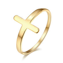DOTIFI модное классическое кольцо, крест из нержавеющей стали 316L золотого и серебряного цвета, вечерние украшения для девочек, подарок на день Святого Валентина R259 2024 - купить недорого