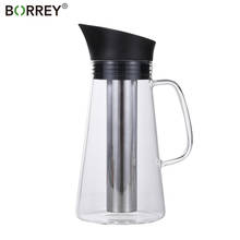 Jarra de café borrey, bule para chá e limão frio de aço inoxidável (1,2l/40 floz), infusor de filtro de aço inoxidável 2024 - compre barato