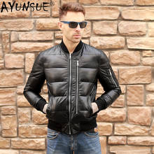 AYUNSUE 2020 Men Clothing Autumn Coat Winter 5XL Men's Genuine Sheepskin Leather coats Down Jacket Baseball Clothes Ropa LXR374 2024 - buy cheap