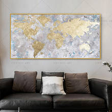 1panels/ Set 100% Handpainted Big Size World Map Canvas Painting Wall Art Pictures For Living Room Decorative Picture NO FRAME 2024 - buy cheap