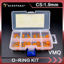 Kit de vedação de anel o-ring 1.9mm, anel de borracha o laranja de silicone com vedação de anel, vmq, arruela do anel, conjunto de sortimento 2024 - compre barato