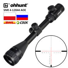 Ohhunt caça riflescope snr 4-12x42 aoe vermelho iluminado vidro gravado retículo óptica rifle scope vista com anel 2024 - compre barato