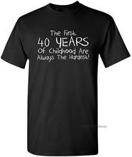 Camiseta divertida para hombres de los primeros 40 años de la infancia, regalo de cumpleaños, camisetas gráficas, ropa novedosa 2024 - compra barato