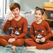 8-19Y Kids Boys Girls Winter Pyjamas Cartoon Printed Sleepwear Clothes Set Teenage Pijamas Chidren Pajamas Nightwear Homewear 2024 - buy cheap