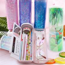 Quicksand Translucent Pencil Case Multifunction Creative Cylindrical Calculator Stationery School Pen Holder 2024 - buy cheap