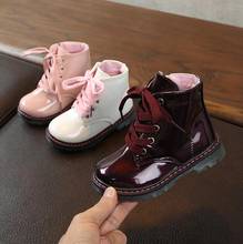 NEW 2020 Girls Leather Boots Boys Shoes Autumn Winter PU Leather Children Boots Fashion Toddler Kids Boots Warm Winter Boots 2024 - buy cheap