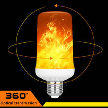E27 E14 Светодиодная лампа с динамическим эффектом пламени многомодовая креативная кукурузная лампа Мерцающая эмуляция Декор Светодиодная лампа освещение 2024 - купить недорого