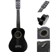 Акустическая мини-гитара, 23 дюйма, для начинающих, любителей музыки, черная/красная 2024 - купить недорого