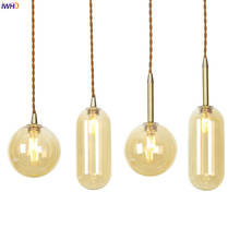 IWHD-lámpara Colgante de bola de cristal de estilo nórdico, luz de cobre moderna para dormitorio, comedor, sala de estar 2024 - compra barato