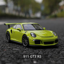 Welly 1:24 porsche 911 gt3 rs verde carro liga modelo de carro simulação carro decoração coleção presente brinquedo fundição modelo menino brinquedo 2024 - compre barato