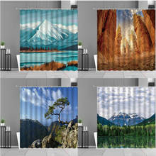 Natural Scenery Mountain Peak Pine Green Plant Polyester Waterproof Shower Curtain Bathroom Curtains Bathtub Screen Home Decor 2024 - buy cheap