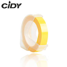 CIDY-etiquetas DYMO 3D en color amarillo claro, compatibles con DYMO 1610 12965, de plástico repujado, Xpress, 9mm * 3m MOTEX E101, 1 Uds. 2024 - compra barato
