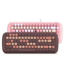 Mofii 84 Keys Layout Mechanical Keyboard Cute Gril's Keyboard for Notebook and Desktop for Office Pink Chocolate Color 2024 - buy cheap