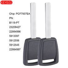 KEYECU 2PCS/Lot Replacement Uncut Transponder Chip PCF7937EA Ignition B119-PT Key for GM Chevy 2024 - buy cheap