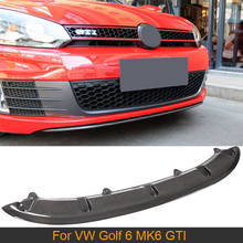 Carbon Fiber Front Bumper Lip Spoiler For Volkswagen Golf 6 VI MK6 GTI 2010 - 2013 Car Front Bumper Lip Chin Spoiler Black FRP 2024 - buy cheap