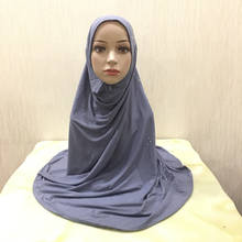 Cachecol hijab muçulmano h1462, cachecol com strass e brilho amira instantânea, lenço islâmico, chapéu arábico 2024 - compre barato