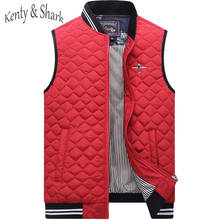 Kenty Shark Brand Men's Vests 2020 Autumn Cotton Liner Vest Sleeveless Jacket 4XL Red Blue Black Casual Waistcoat Outerwear men 2024 - buy cheap