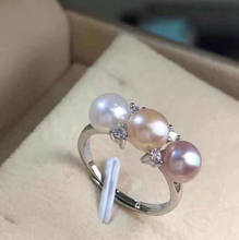 Joyería de boda de Plata de Ley 925, accesorios de anillo ajustables, piezas de montaje para corales de perlas, cristal de Jade, 5 unids/lote 2024 - compra barato