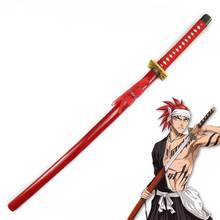Espada de madera de Anime BLEACH Abarai Renji, Katana Zabimaru, vaina roja, accesorios decorativos para Cosplay 2024 - compra barato