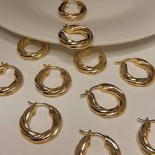 Dvacaman Fashion Golden Twist Copper Circle Geometric Round Hoop Earrings for Women Accessories Retro Party Jewelry Dropshipping 2024 - buy cheap