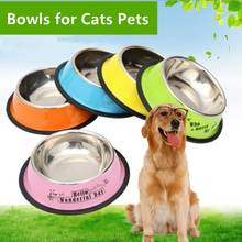 Pet Bowls Dog Food Water Feeder Stainless Steel Pet Drinking Dish Feeder Cat Puppy Feeding Supplies Small Dog Accessories 2024 - buy cheap
