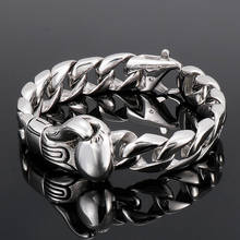 316L Stainless Steel Cuban Chain Bracelet Punk Style Men's Gloves Titanium Steel Jewelry 2024 - buy cheap