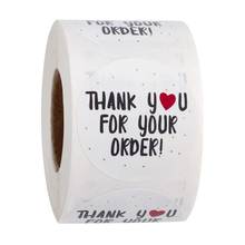 round thank you for your order sticker Heart Thanks for Shopping Small Shop Local Handmade sticker white labels sticker 2024 - buy cheap