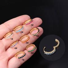 1PC Stainless Steel Crystal Zircon Earrings Hoops Huggie Earrings Multi Color Daith Nose Ear Cartilage Tragus Helix Piercing 2024 - buy cheap