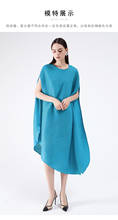 HOT SELLING   Miyake The dress fashion o-neck Bat sleeve solid asymmetrical dresses IN STOCK 2024 - buy cheap