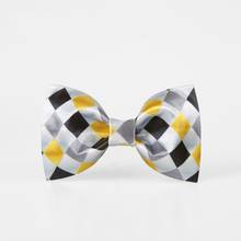 High Quality 2020 Men Bow Tie Fashion Geometric Patterns Bowties Butterfly Colorful Checkered Bow Ties Yellow Black White 2024 - buy cheap