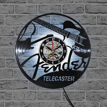 Reloj De pared De guitarra De diseño moderno, 1 pieza, reloj De pared con disco De vinilo, arte silencioso, único, decorativo, regalo 2024 - compra barato