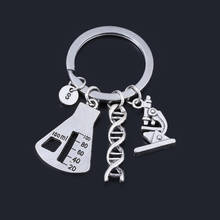 NEW Jewelry Chemical Biological Experimental Tool Key Chains Conical Flask Chemical Molecular DNA Microscope Pendant Keychain 2024 - buy cheap