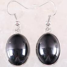 Drop Earrings for Women Natural Black Onyx Oval CAB Cabochon Stone Beads Dangle Earring Jewelry Gift 1Pair U438 2024 - buy cheap