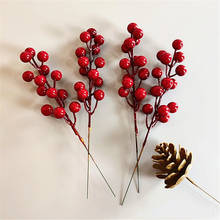 2Pcs Artificial Plants Plastic Fake Flowers 14 Head Artificial Berries Branch Decorative DIY Red Berry for Home Christmas Decor 2024 - buy cheap