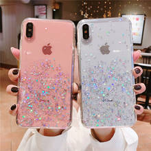 Glitter Bling Sequins Case For iphone 11 Pro max 8 7 Plus 6 6s Epoxy Star Transparent Case For iphone X XR XS MAX 10 Soft Cover 2024 - buy cheap