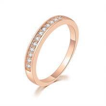 Высшее качество, классическое обручальное кольцо из розового золота с фианитом, 9 шт., ювелирные украшения Стразы, кольцо для женщин, бижутерия R062 2024 - купить недорого
