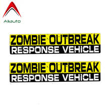 Aliauto-pegatina de advertencia para coche, calcomanía de PVC para Lada Mazda,15cm X 3cm, divertido Zombie, respuesta al brote 2024 - compra barato