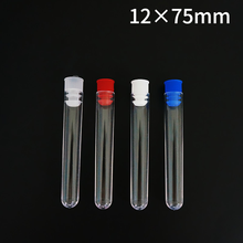 50pcs/lot 12x75mm Transparent Laboratory Clear Plastic Test Tubes Vials With Push Caps School Lab Supplies 2024 - buy cheap