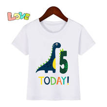 Baby Kids Cartoon Dinosaur Birthday Print T Shirt Children Birthday Dino Number T-shirts Boy&Girl Funny Gift Tshirt Present 2024 - buy cheap