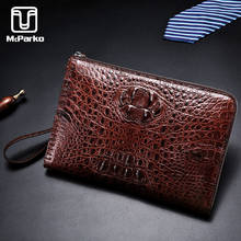 McParko Real cocodrilo sobre bolso de embrague de cuero genuino de los hombres Cartera de lujo marrón cocodrilo bolso hombres moda regalo de hombre 2024 - compra barato