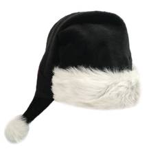 83XC-gorro largo de Navidad para adulto, pompón negro de felpa, gorro de Papá Noel para disfraz de Navidad, 75cm 2024 - compra barato