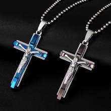 New Fashion Men's Stainless Steel Necklace Gold Silver Color Chain Cross Pendant Necklaces for Women Men Party Jewelry 2024 - buy cheap