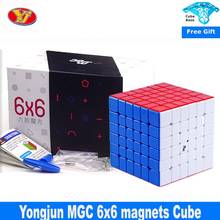 YongJun MGC 6x6 Magic Cube Stickerless Original YJ Speed Cubes 6x6x6 Educational toys for kids Cubo Magico Stickers 2024 - buy cheap